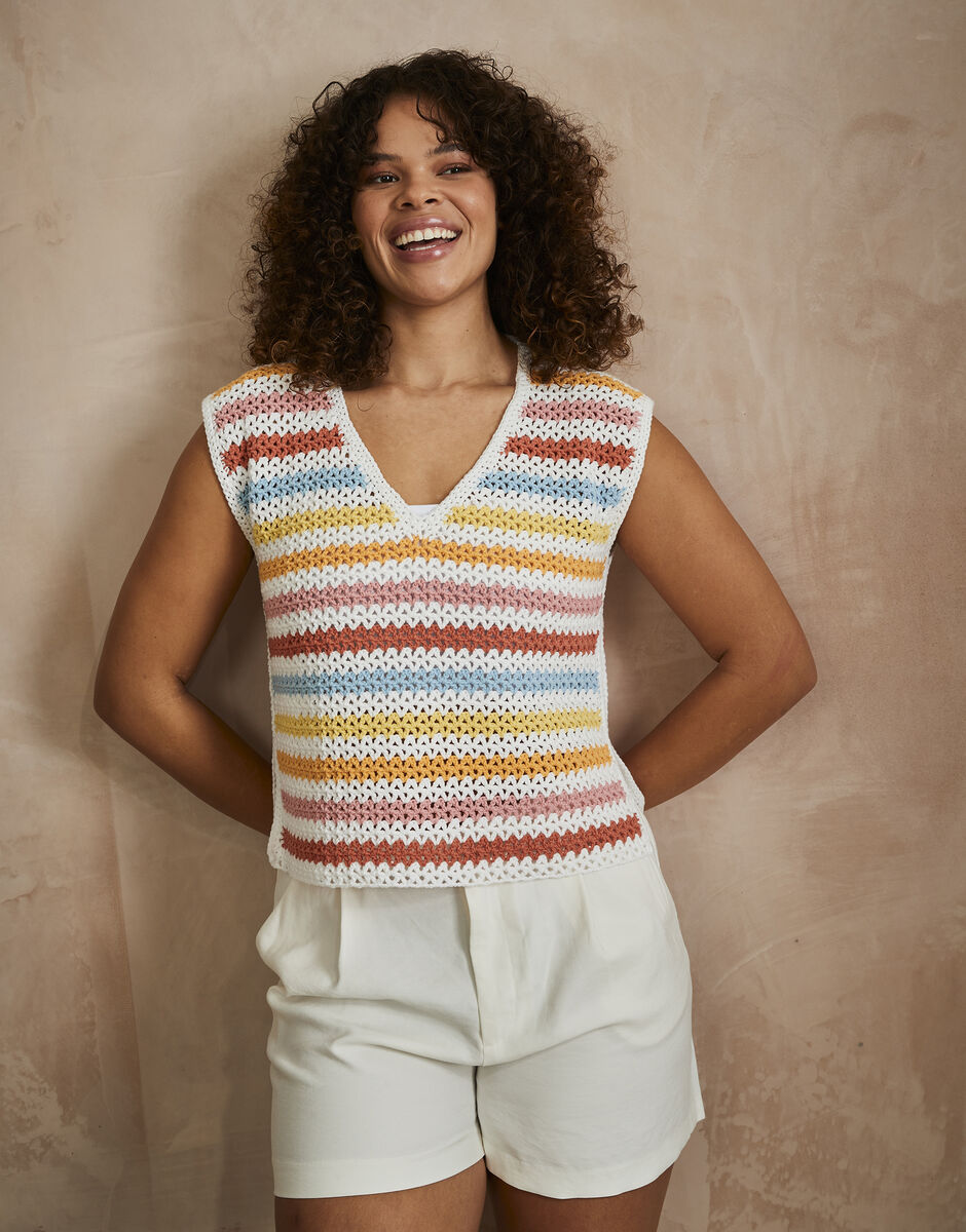 Crochet Soft Skyline Top in Sirdar Stories DK 10745