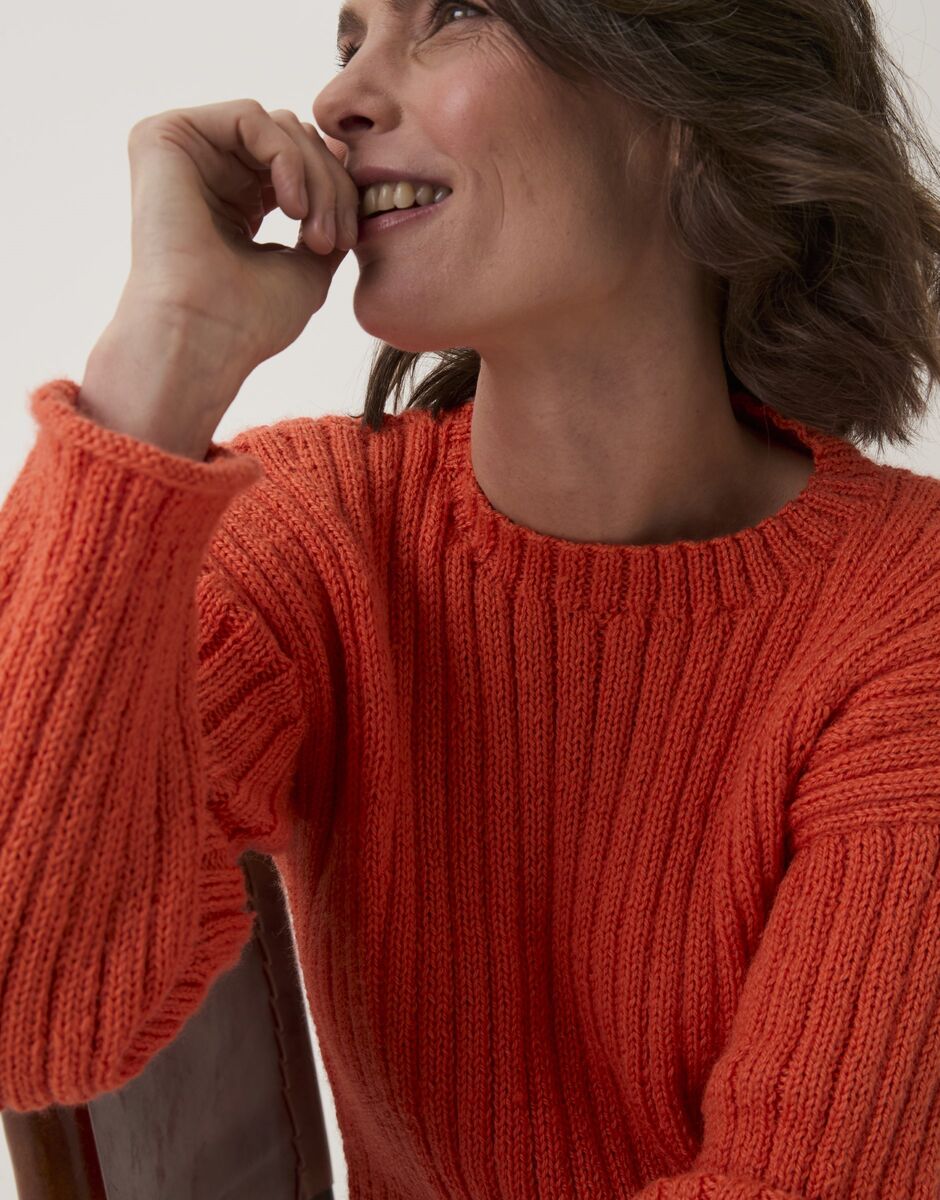 Trumpet Flower Rib Sweater in Sirdar Loveful Bio Blend 10909