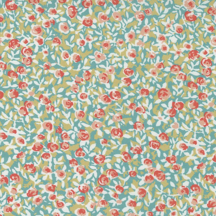 Garden Society by Crystal Manning for Moda Fabrics: Petite Fleur - Teal (11893-20)