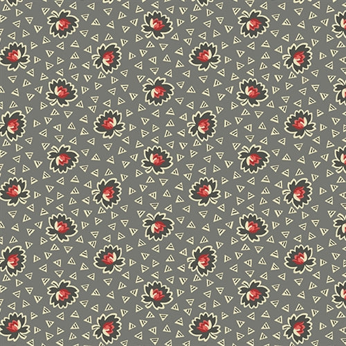 Veranda by Renee Nanneman for Andover Fabrics: Water Lily - Pewter (151C)