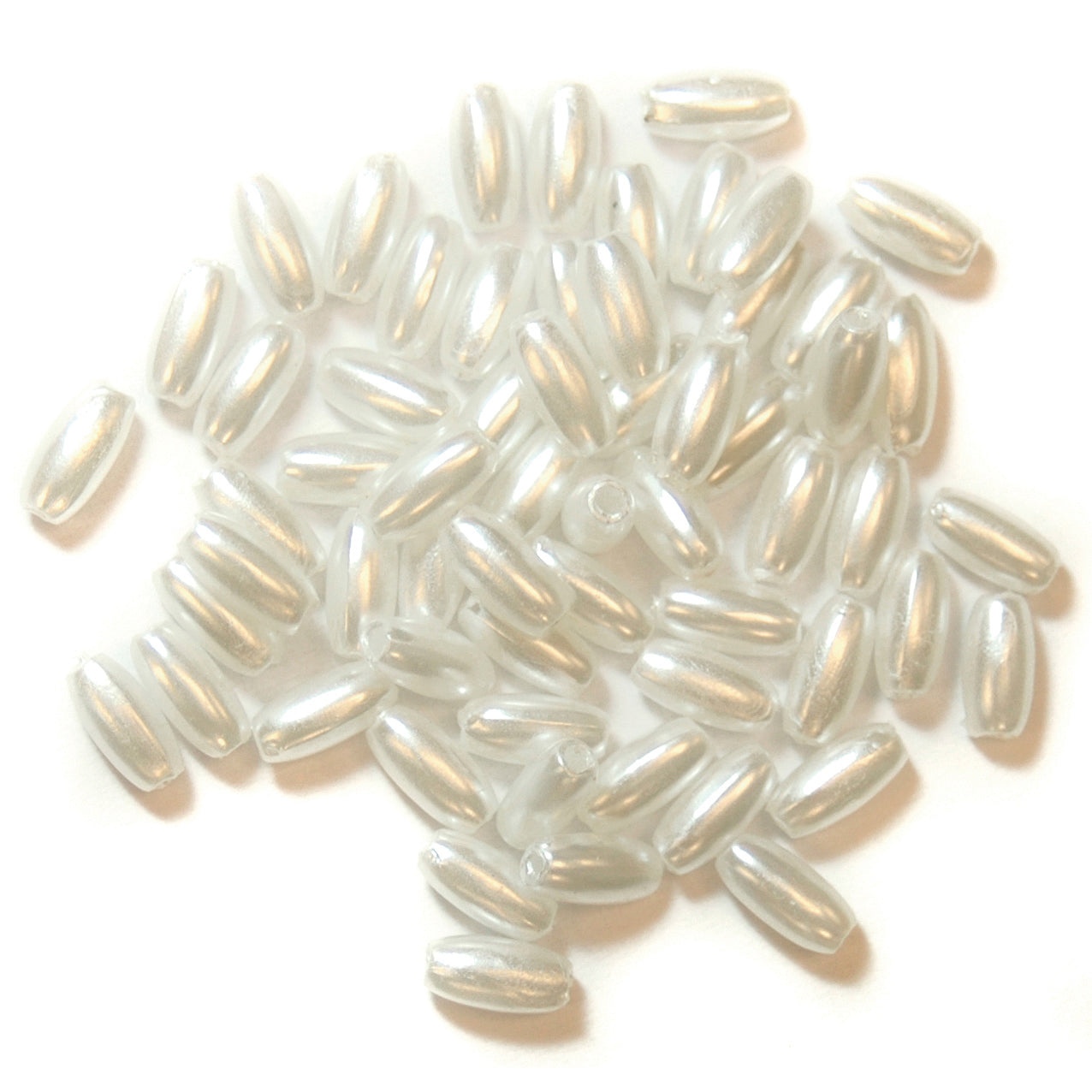 Trimits Oval Pearl Beads 6mm x 3mm: White