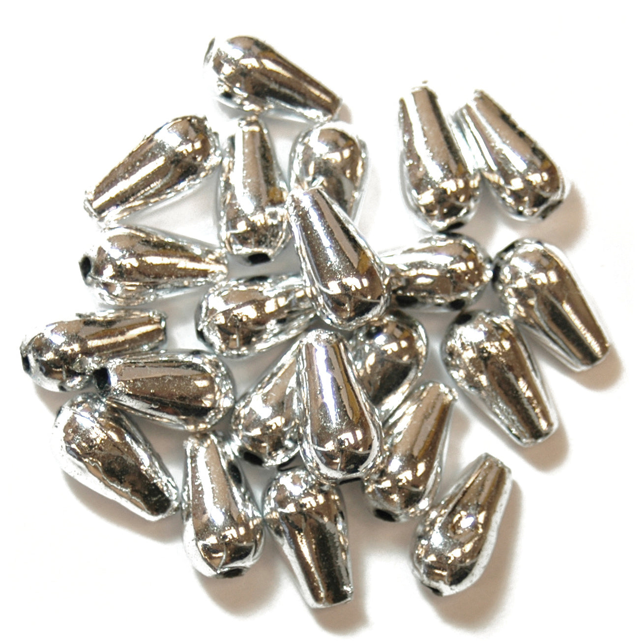 Trimits Pearl Drop Beads 6mm x 9mm: Silver
