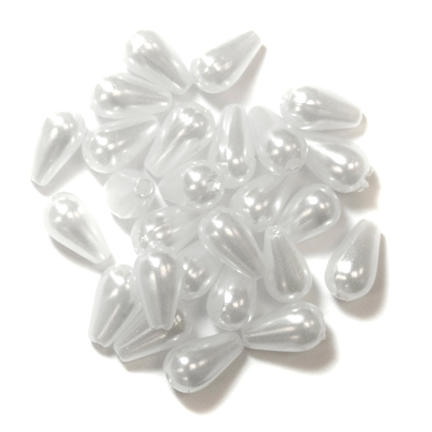 Trimits Pearl Drop Beads 6mm x 9mm: White