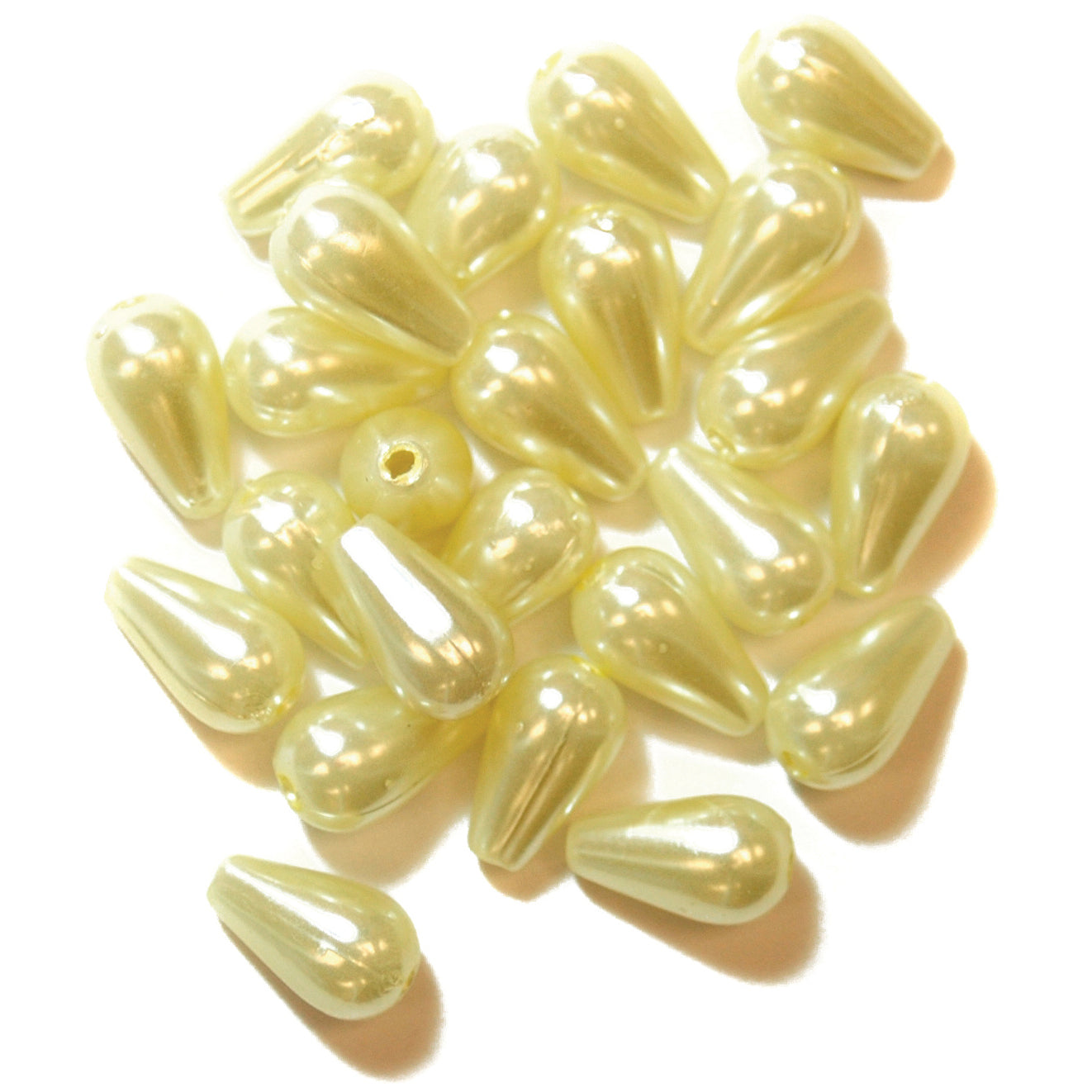 Trimits Pearl Drop Beads 6mm x 9mm: Cream