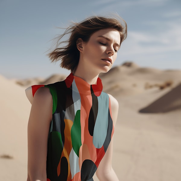 Light & Lush Viscose Twill: Multicolour Abstract