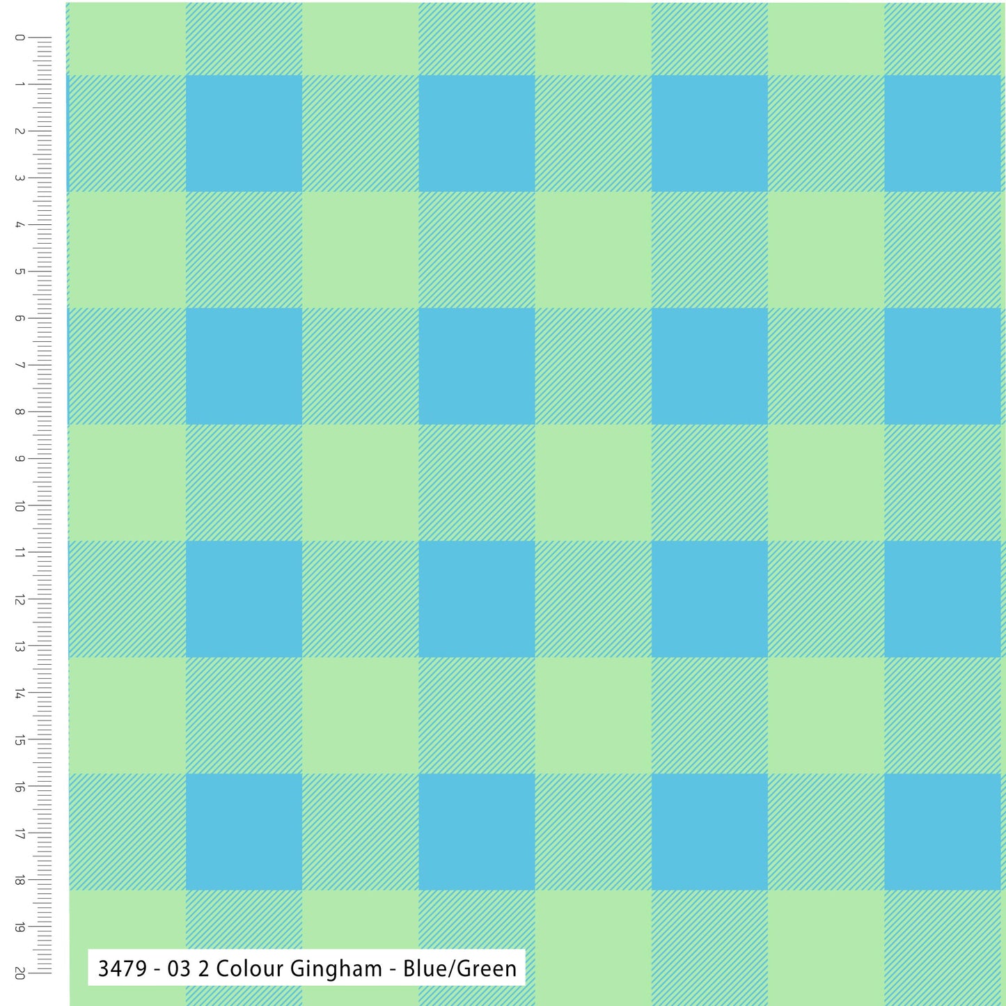 Two Colour Gingham Viscose by The Crafty Pie: Blue/Green (3479-03)