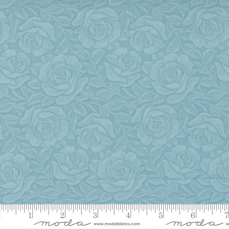 Leather & Lace and Amazing Grace by Cathe Holden for Moda Fabrics: Leather - Light Blue (7403-16)