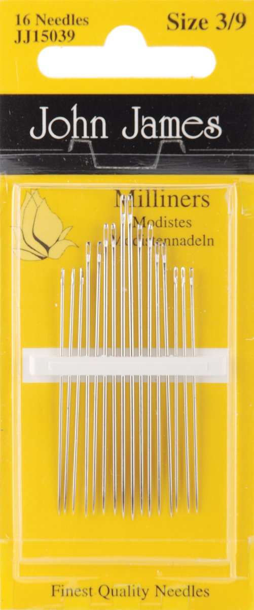 John James Milliners/Straws Hand Sewing Needles - sizes 3-9 (JJ15039)
