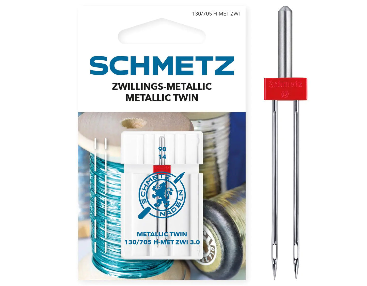 Schmetz Metallic Twin Sewing Machine Needle 3.0/90 (130 MET ZWI)