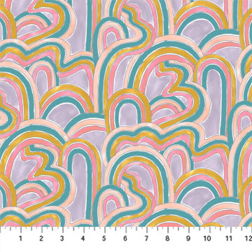 Dreamscape by Josephine Kimberling for Figo Fabrics: Rainbow Roads - Lilac (90566-80)