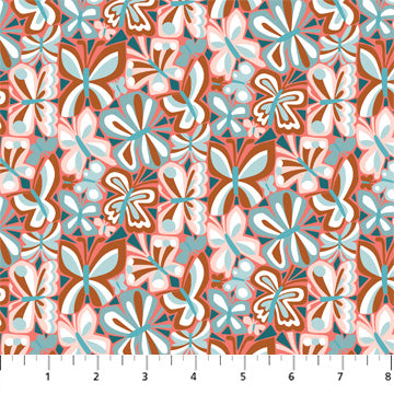 Dreamscape by Josephine Kimberling for Figo Fabrics: Butterflies - Rust (90572-36)
