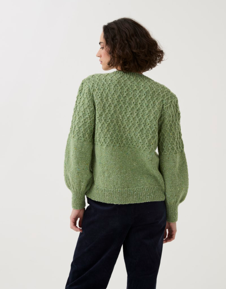Diamond Cable Cardigan in Sirdar Loveful 100% Recycled Tweed Blend DK 10786 (printed pattern)