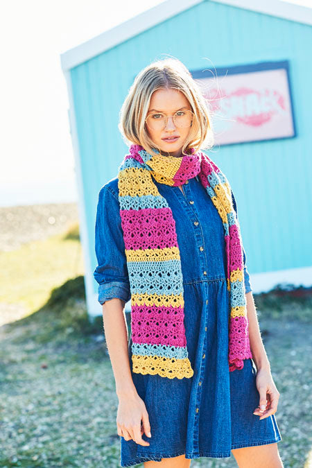 Crochet Moss Stitch Sweater and Shell Stitch Scarf in Stylecraft Bellissima DK 9633 (printed pattern)