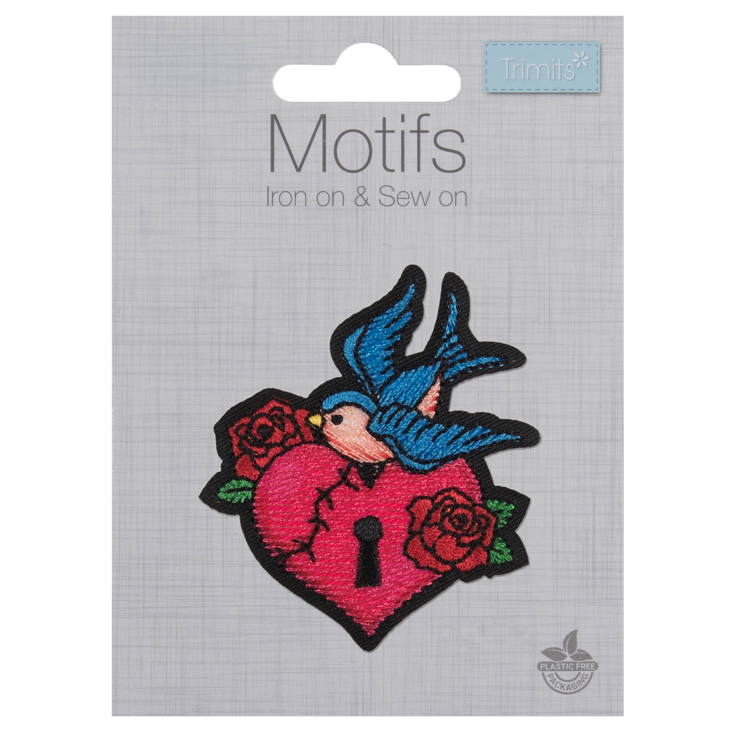 Trimits Tattoo Heart Lock Iron-on/Sew-on Motif