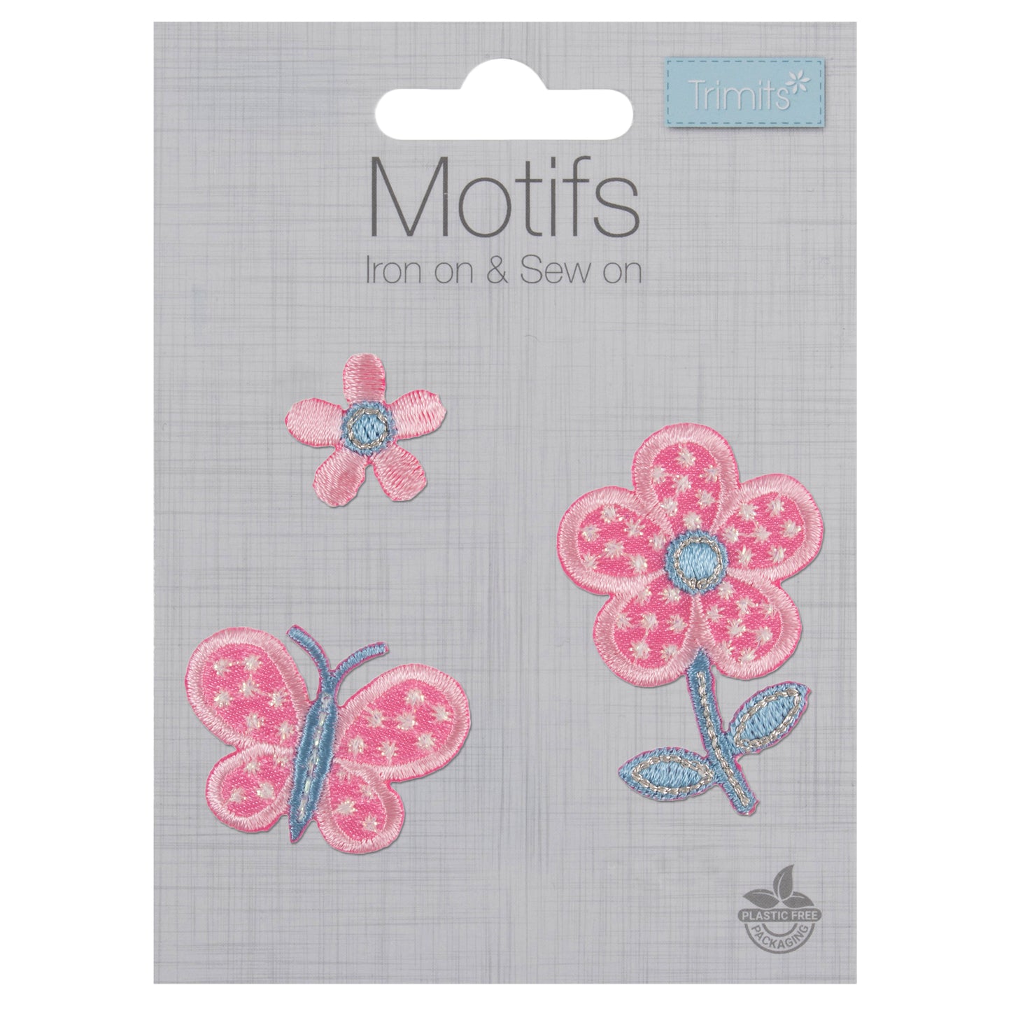 Trimits Colourful Flowers and Butterfly Iron-on/Sew-on Motif