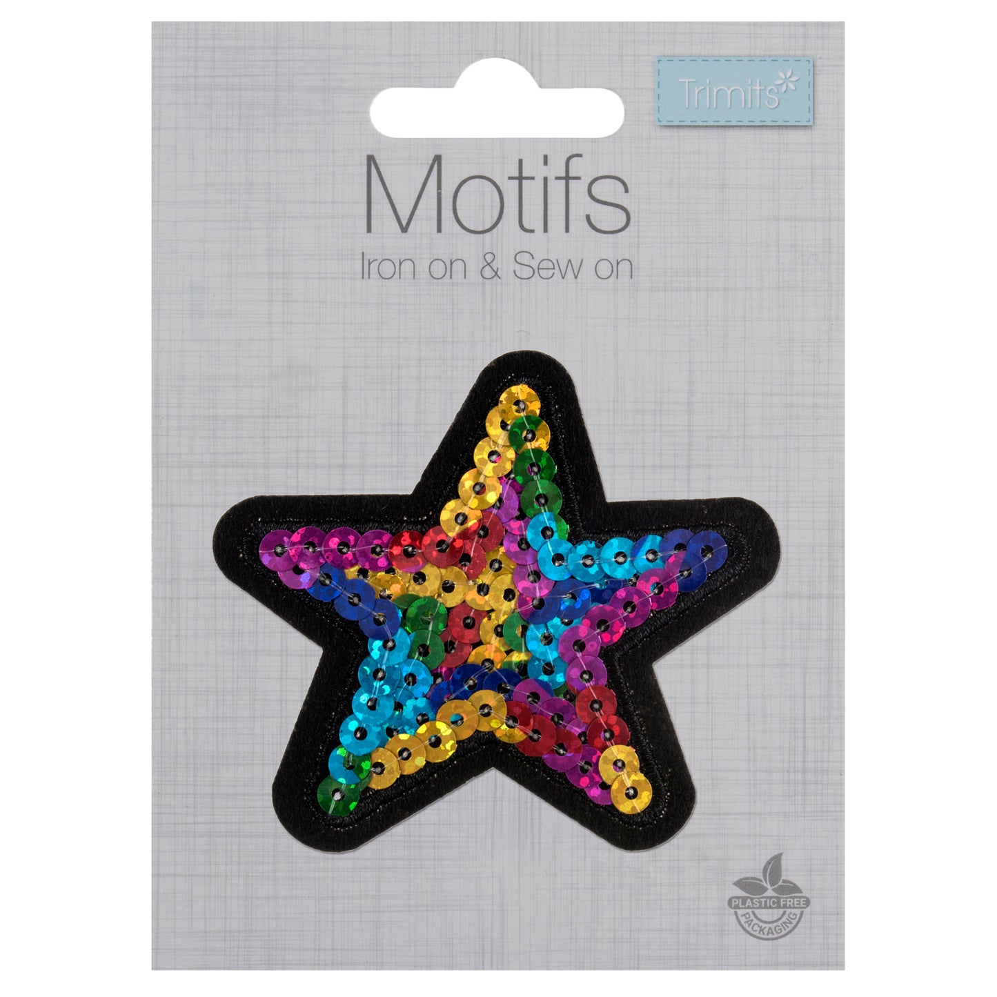 Trimits Multicoloured Sequin Star Iron-on/Sew-on Motif