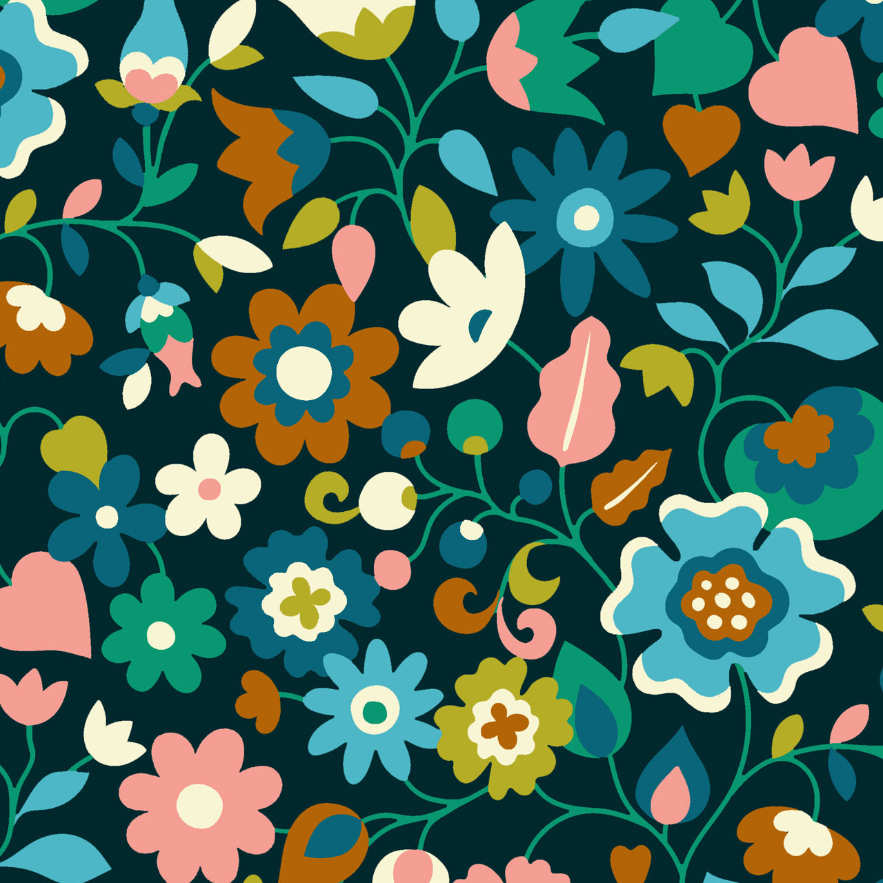 Florali Needlecord by Sholto Drumlanrig for Dashwood Studio: Teal