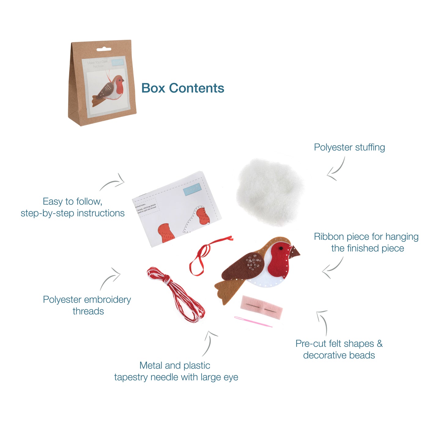 Trimits Make Your Own Christmas Robin Felt Decoration Kit