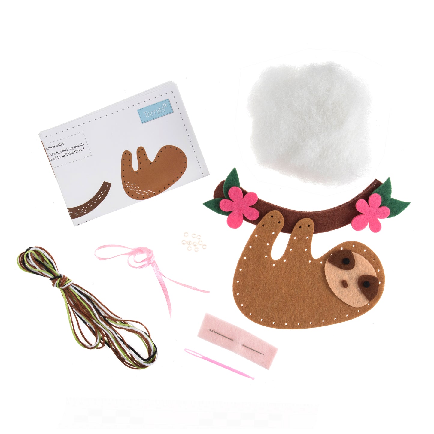 Trimits Make Your Own Sloth Felt Decoration Kit