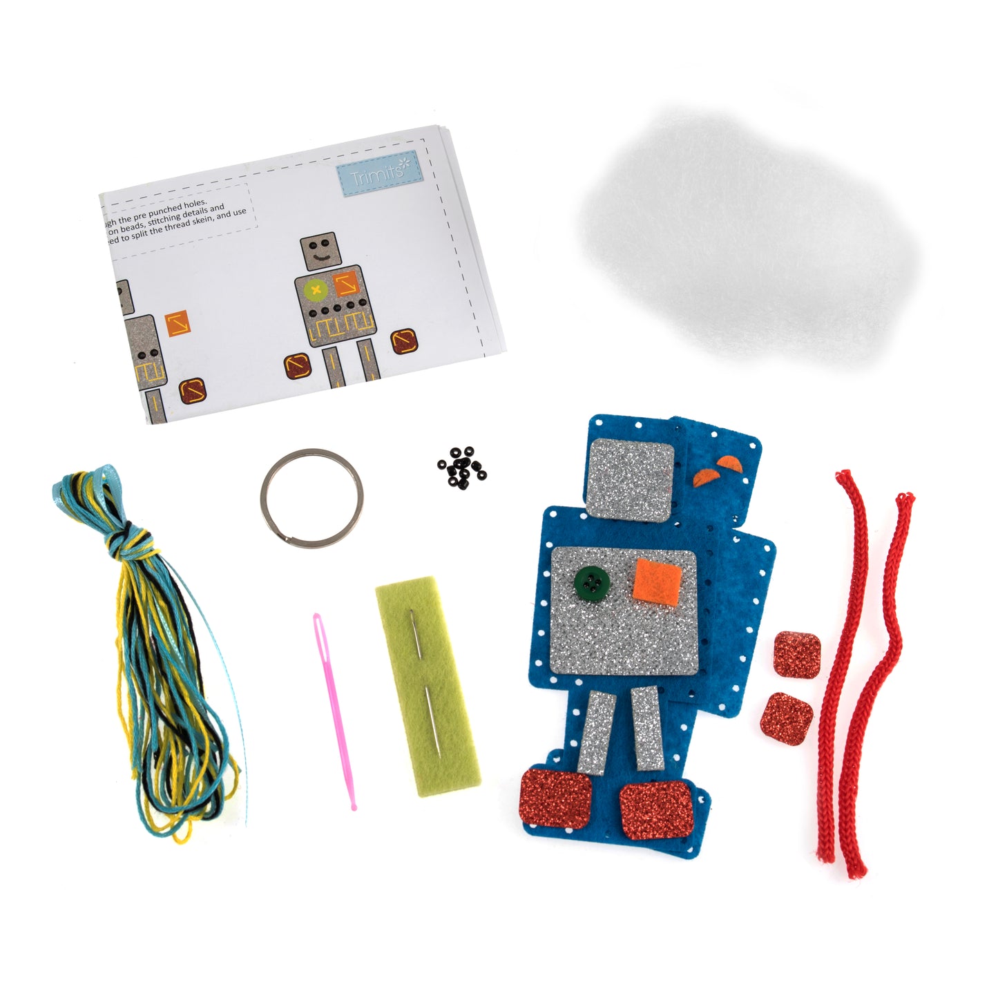 Trimits Make Your Own Felt Robot Key Ring Kit