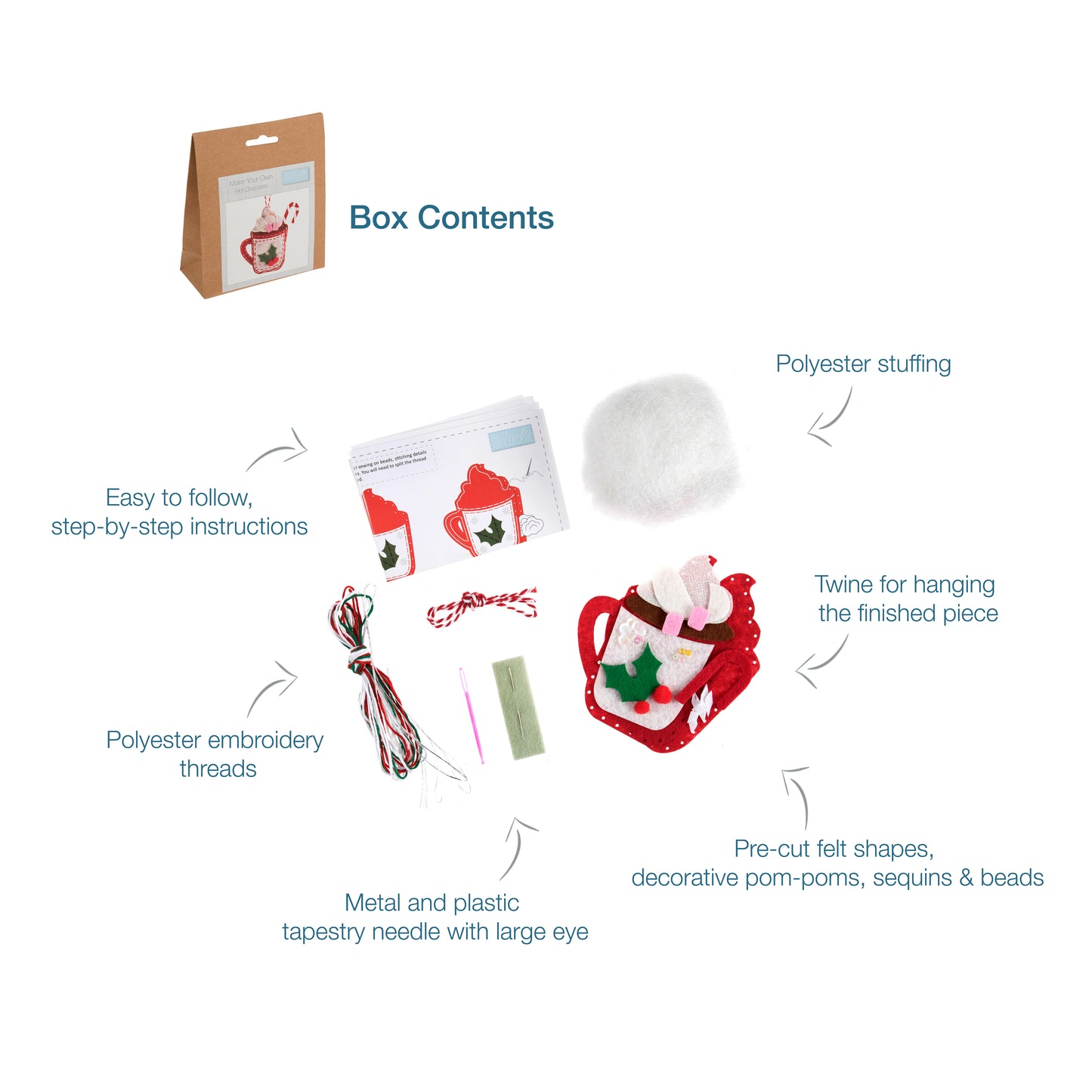 Trimits Make Your Own Christmas Hot Chocolate Felt Decoration Kit