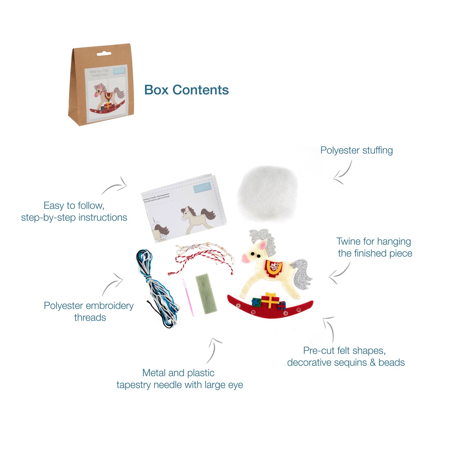 Trimits Make Your Own Christmas Rocking Horse Felt Decoration Kit