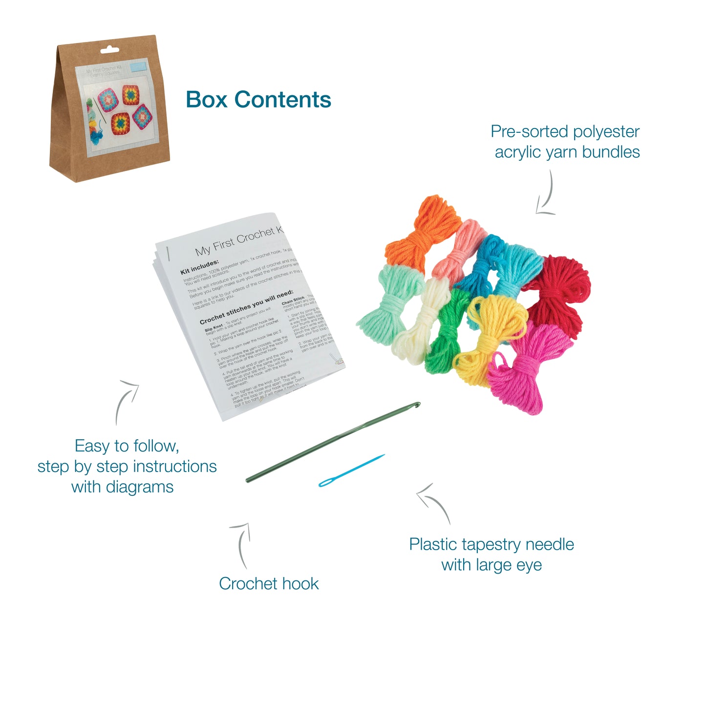 Trimits My First Crochet Kit: Granny Squares