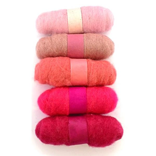 Habico Felting Fibre Wool: Pinks