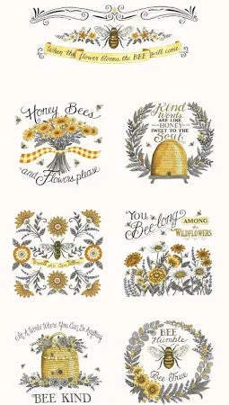 Panel 4: Honey & Lavender by Deb Strain for Moda Fabrics: Milk