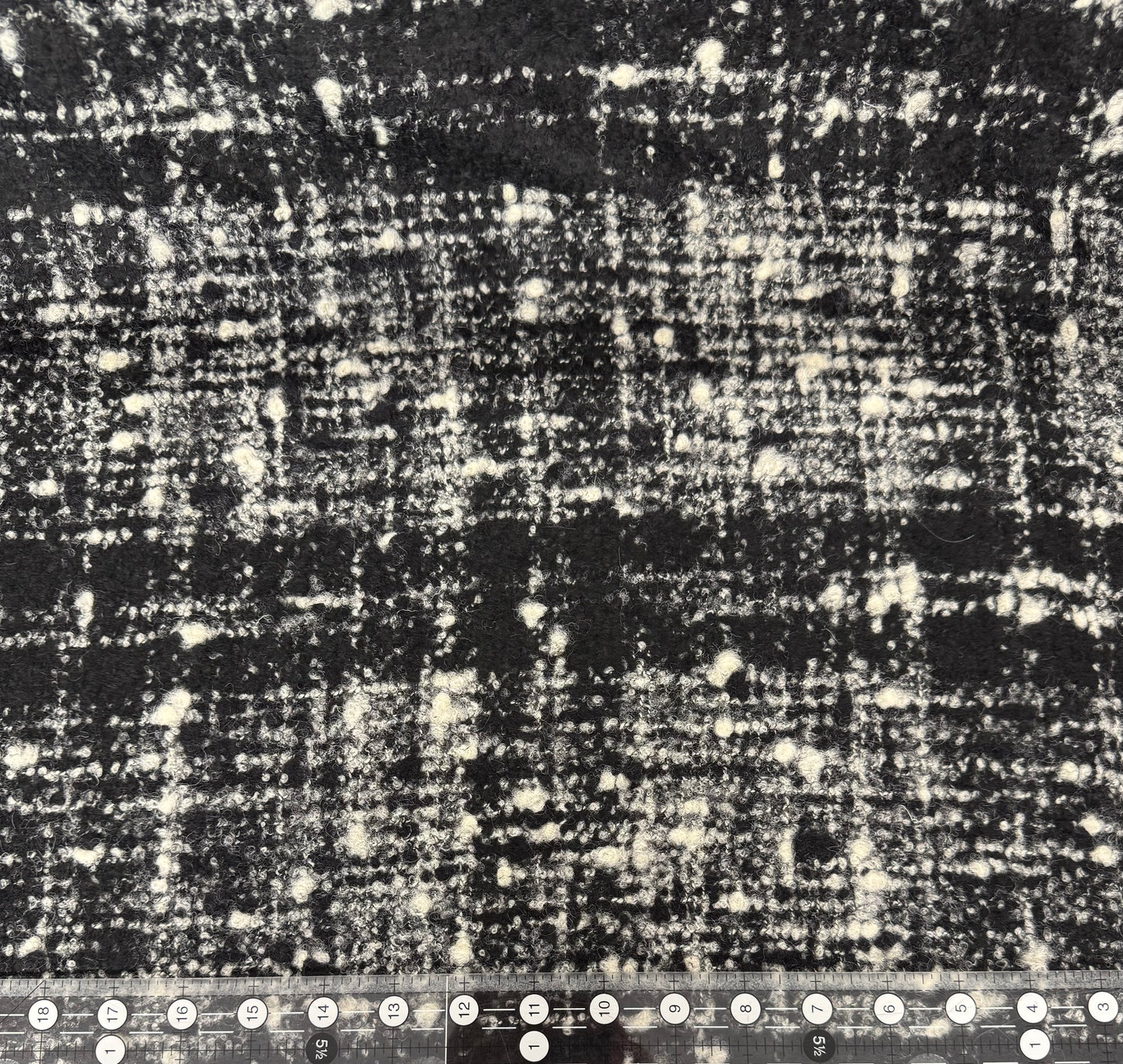 Black/White Check Wool Blend