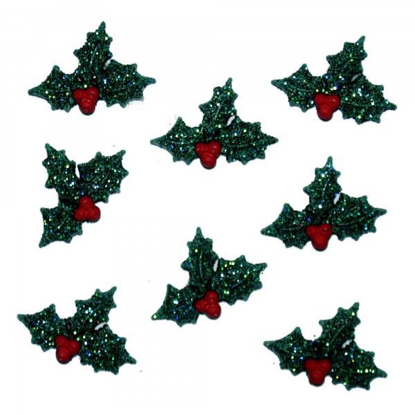 Dress It Up Buttons: Glitter Holly