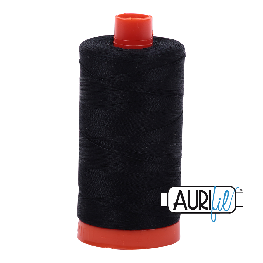 Aurifil Cotton 50wt Thread: Black (2692)