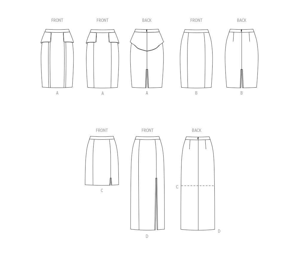 New Look Sewing Pattern 6792: Misses' Skirts