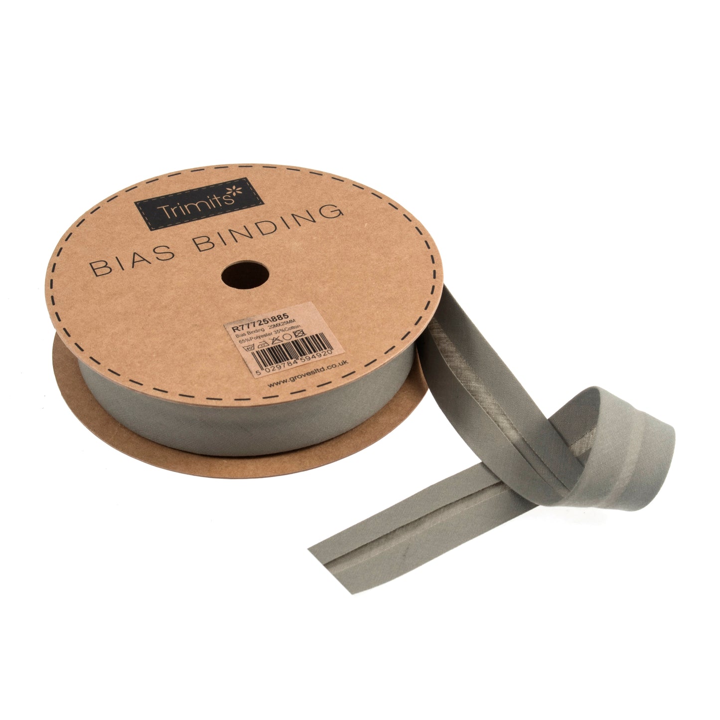 Polycotton Bias Binding 25mm: Khaki