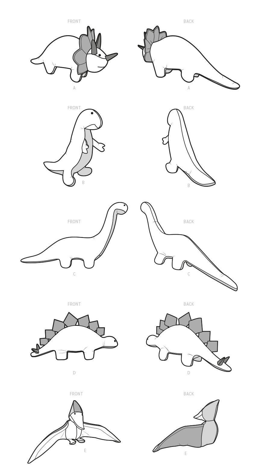 Simplicity Sewing Pattern 9585 OS: Plush Dinosaurs