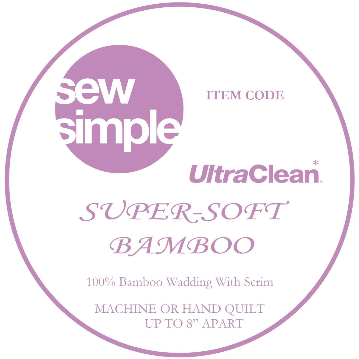Sew Simple Supersoft 100% Bamboo Wadding (90" wide)