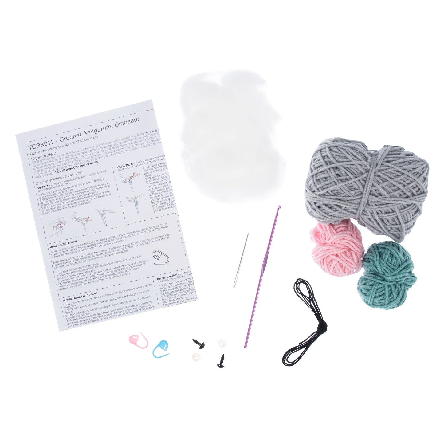 Trimits Amigurumi Crochet Kit: Dinosaur