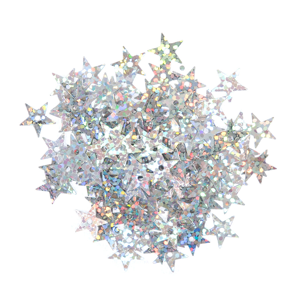 Trimits Holographic Star Sequins 10mm: Silver