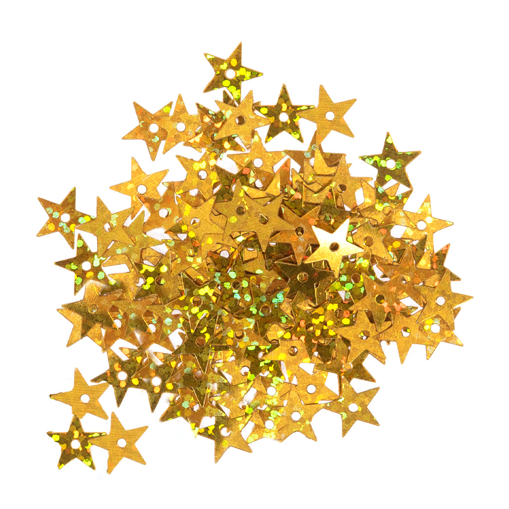 Trimits Holographic Star Sequins 10mm: Gold