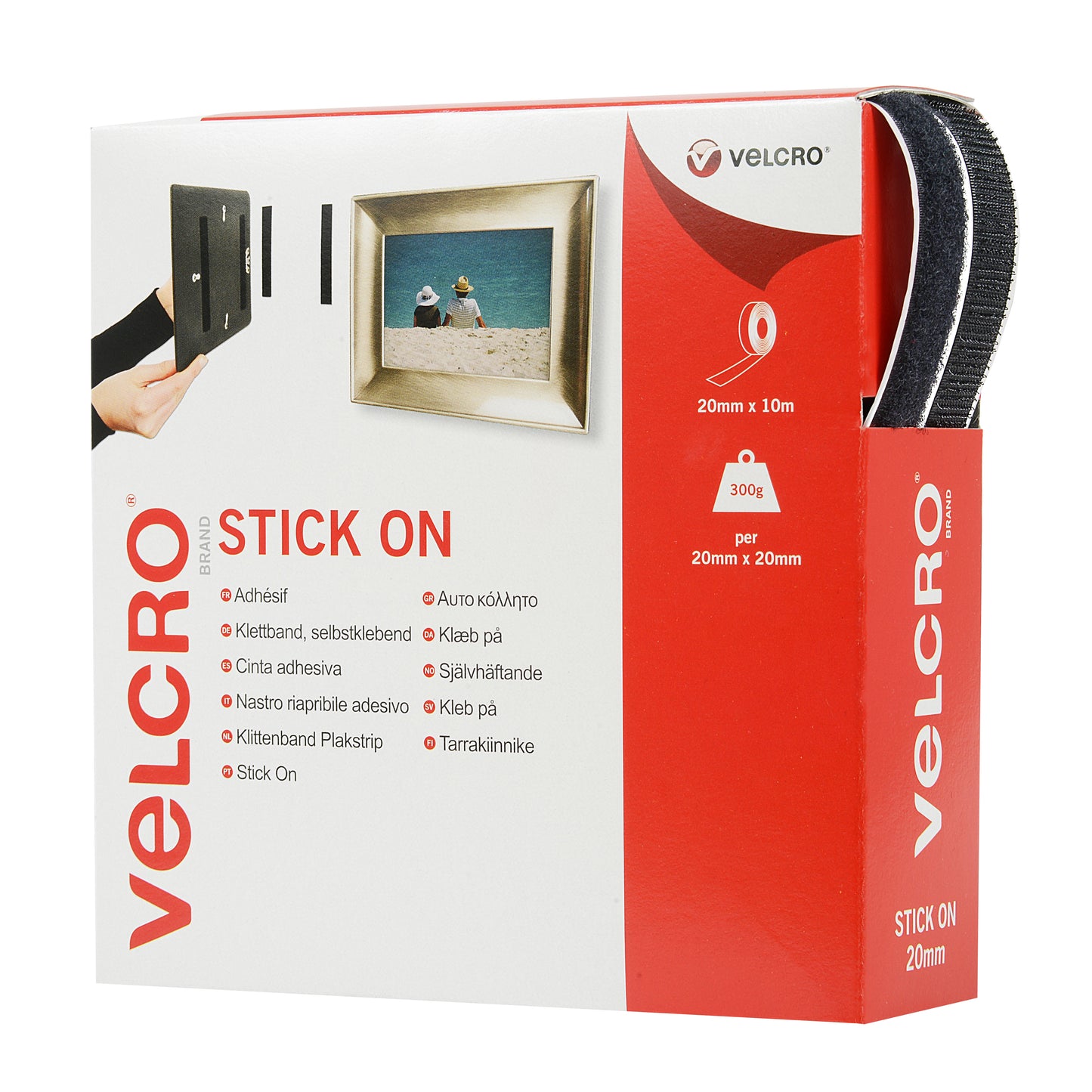 Velcro Stick-On 20mm: Black