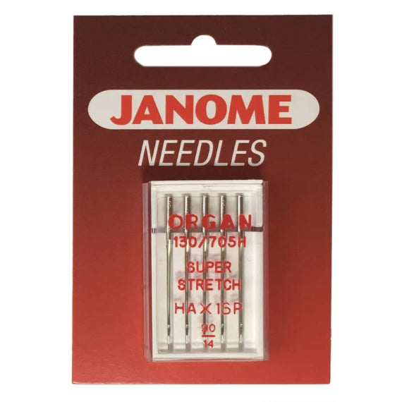 Janome Ballpoint/Super Stretch Sewing Machine Needles 90/14 (HA 15X1SP)