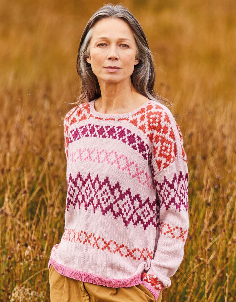 Fair Isle Slouchy Sweater in Sirdar Country Classic 4 Ply (10130)