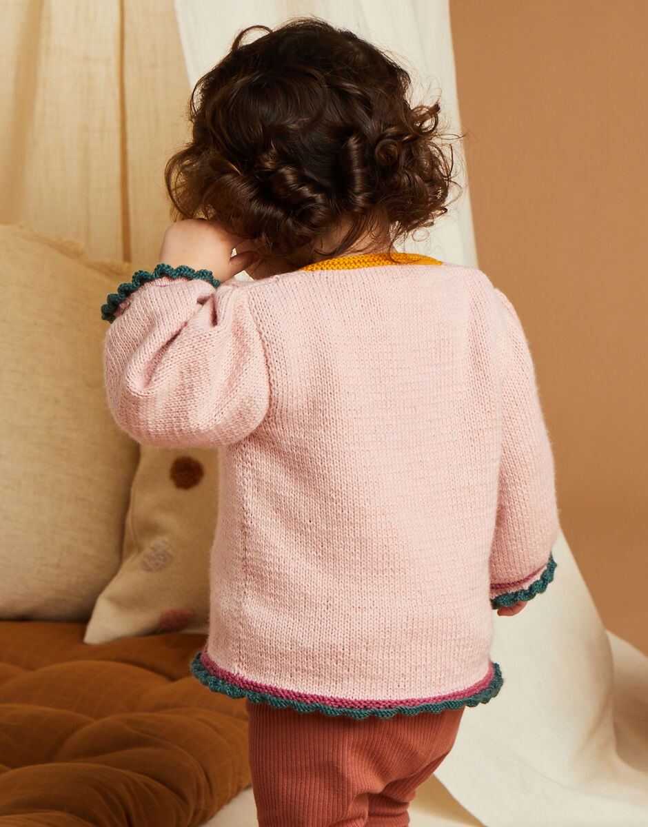 Flower Power Twinset in Sirdar Snuggly 4 Ply 5510