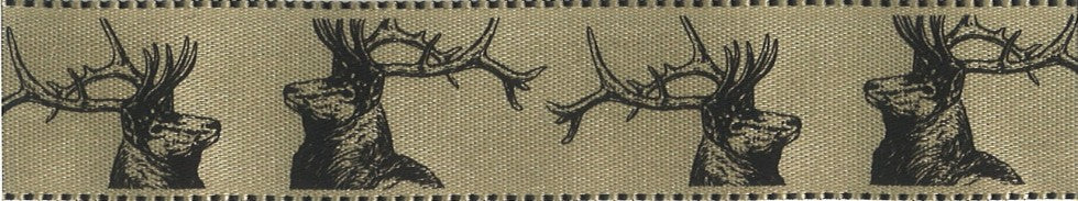 Stags Satin Ribbon 25mm: Various Colours