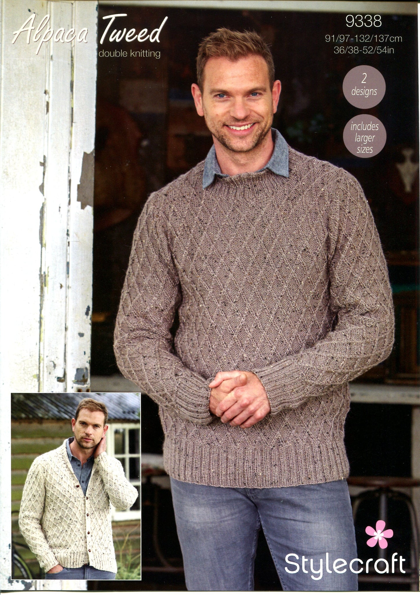 Sweater and Cardigan in Stylecraft Alpaca Tweed DK 9338 (printed pattern)