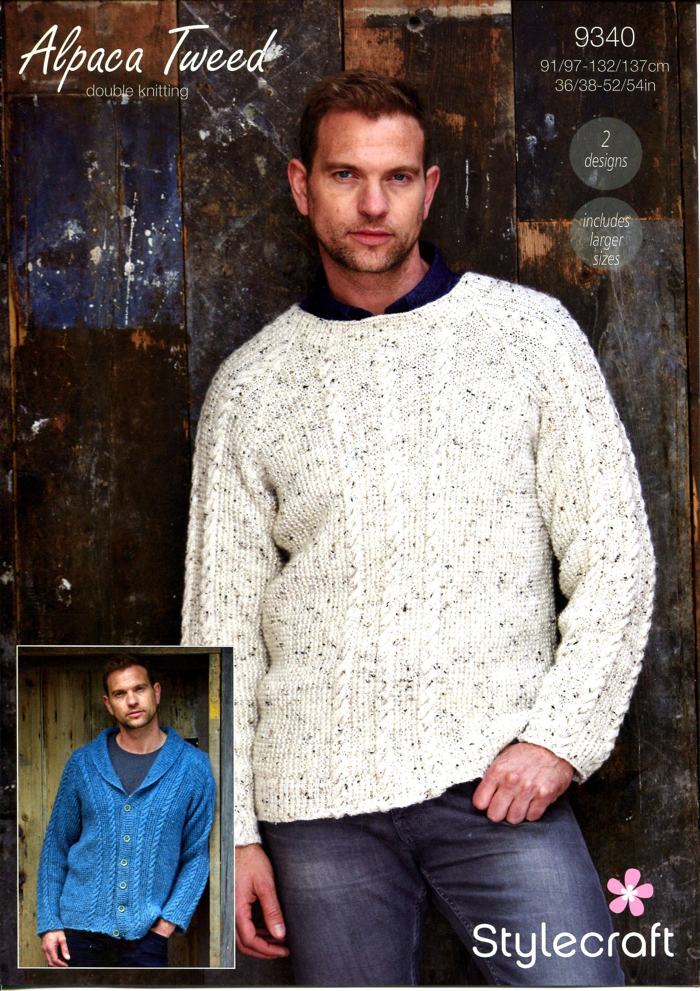 Sweater and Cardigan in Stylecraft Alpaca Tweed DK 9340 (printed pattern)