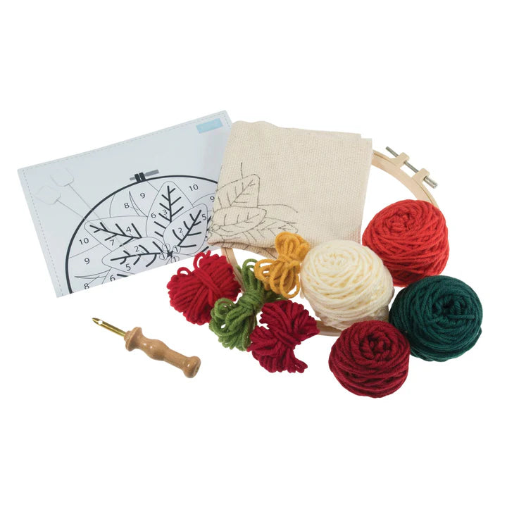 Trimits Punch Needle Hoop Kit: Poinsettia