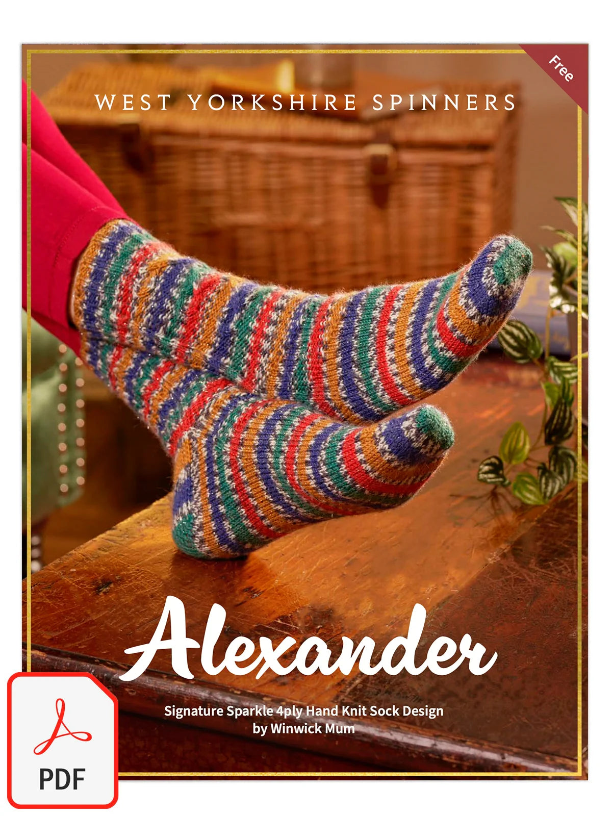 FREE Alexander Sock Pattern by Winwick Mum in West Yorkshire Spinners Signature Sparkle 4 Ply (printed pattern)