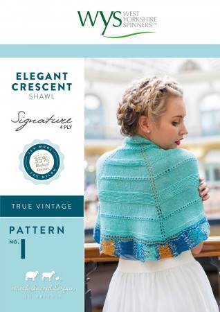 Elegant Crescent Shawl in West Yorkshire Spinners Signature 4 Ply #1
