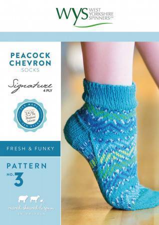Peacock Chevron Socks in West Yorkshire Spinners Signature 4 Ply #3